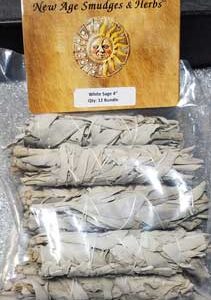 (set of 12) White Sage smudge stick 3 1/2"