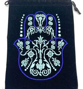 (set of 5) 5"x 7" Fatima Hand Black velveteen bag