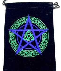 (set of 5) 5"x 7" Pentagram Black velveteen bag