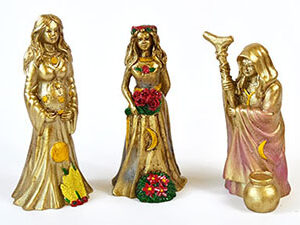 (set of 3) ~4" Mother, Maiden, Crone figurines