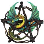 Forest Pentagram Dragon Wall Plaque 13"