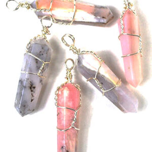(set of 5) Pink Opal wire wrapped point