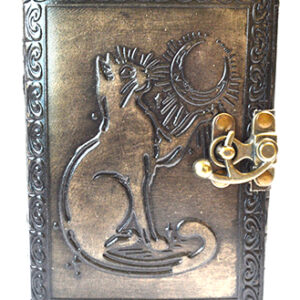 Cat aged looking paper leather w/ latch