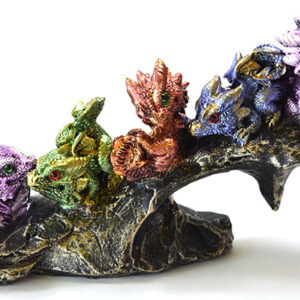 10" 7 Dragons on Rock