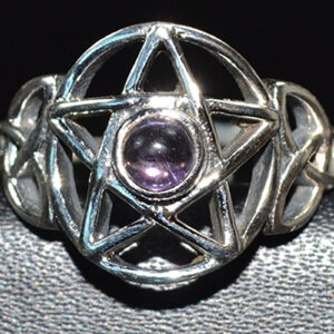 Amethyst Pentagram Ring Adjustable